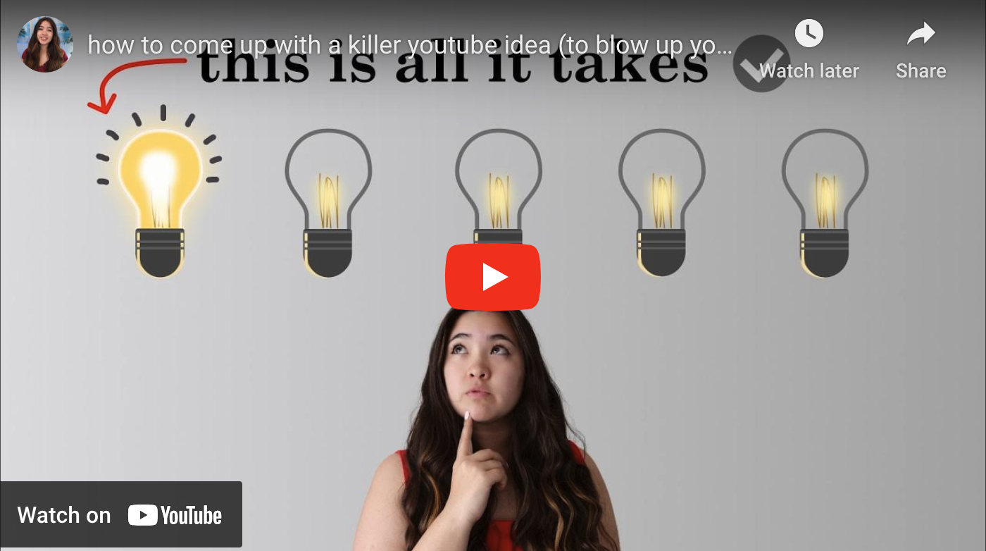 How To Come Up With A Killer YouTube Video Idea - For The Interested