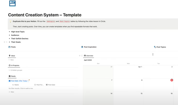 A Content Creation System Template - For The Interested